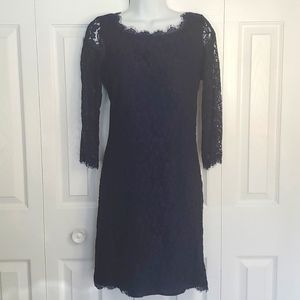 Diane Von Furstenberg | Blue Lace Sheath Dress Sz 8
